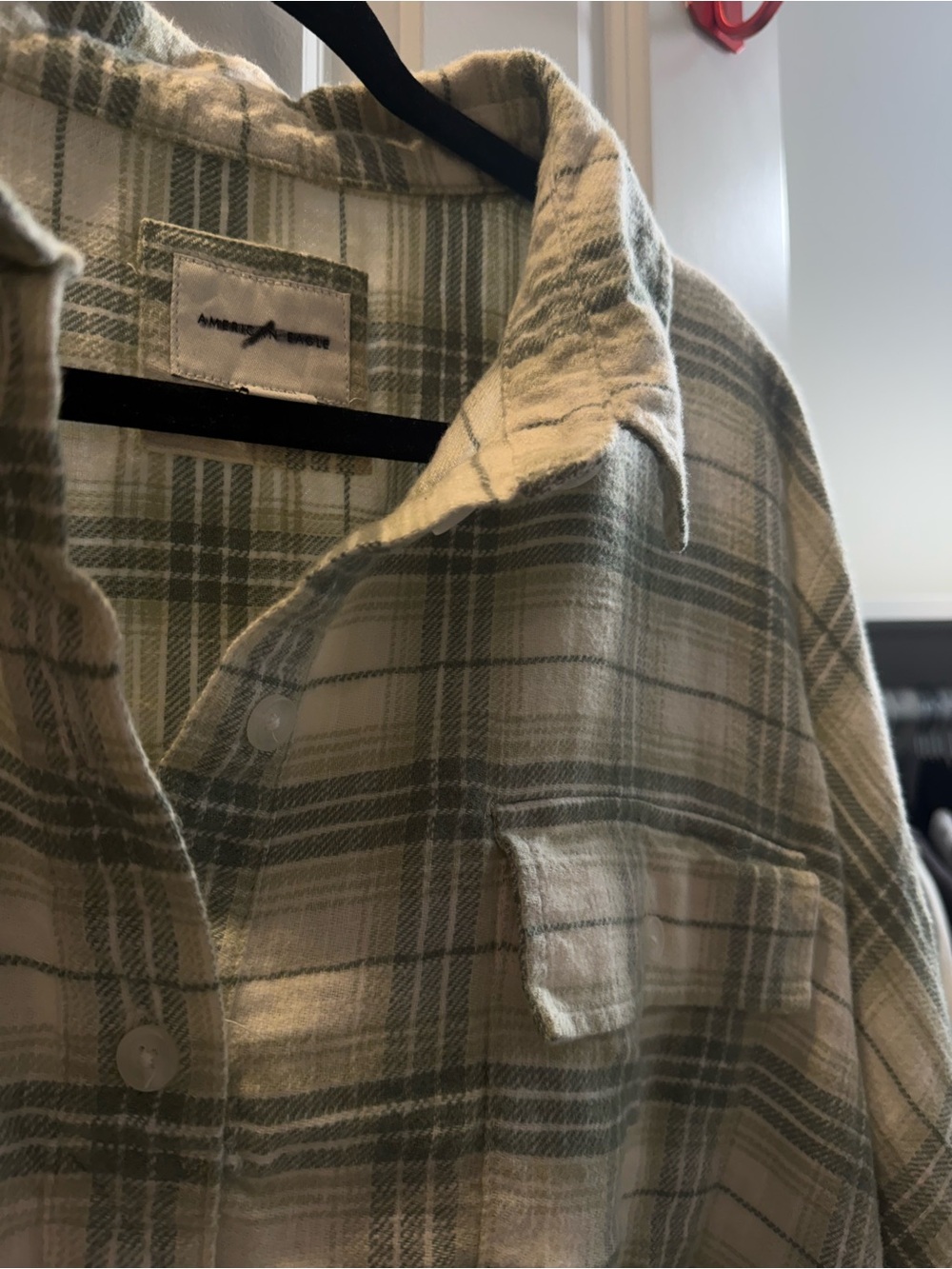 American Eagle Quarter Button Flannel - Picture 7 of 7